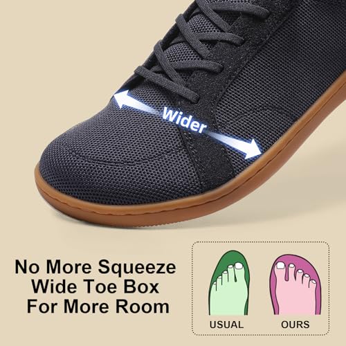 Image of Men's Barefoot Wide Toe Box Shoes - Minimalist Barefoot Shoes with Zero Drop Sole Extra Wide Slip on Walking Shoes for Men