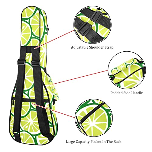 Housse pour ukulélé vert citron 53,3 cm, 58,4 cm, 66 cm, housse de transport, double bandoulière et poche de rangement - Les Beatles, Paul McCartney, John Lennon, RIngo Starr, George Harrison Housse pour ukulélé vert citron 53,3 cm, 58,4 cm, 66 cm, housse de transport, double bandoulière et poche de rangement – Image 4