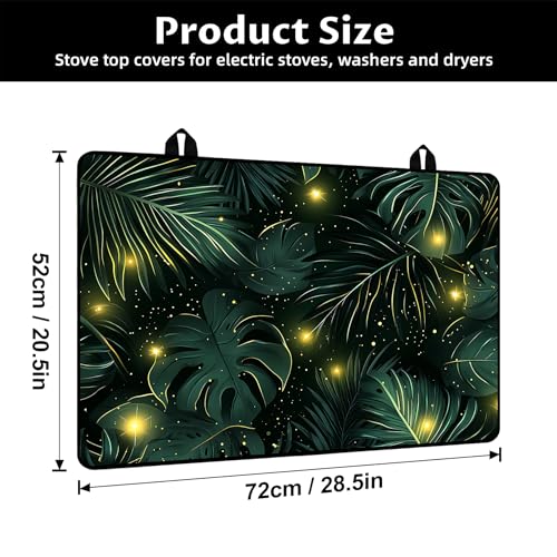 Image of BVBOX Stove Top Cover for Electric Stove, 28 inch x 20 inch Glass Cooktop Protector Mat with Hanging Loops, Anti-Scratch Non-Slip Dish Drying Mat, Washable Countertop Pad