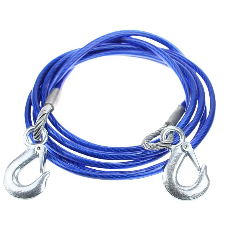 Ultreos 4 Meters Length and 5 Ton Capacity Steel Wire Tow Strap for Car Kinetic Tow Rope Steel Wire Towing Rope with Hook for Car-image-25
