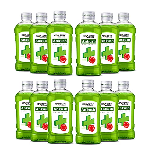 Image of Keya Seth Aromatherapy, Ankush Ayurvedic Antiseptic Liquid, No Burning Sensation for First Aid & Personal Hygiene, Enriched with Neem, Tulsi, Lavender & Rose Essential Oil 100ml (Pack of 12)
