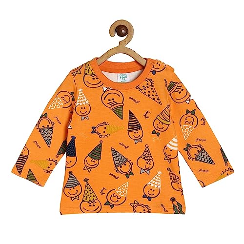 Image of miniklub Boys Typography Printed Round Neck Long Sleeves T-Shirt