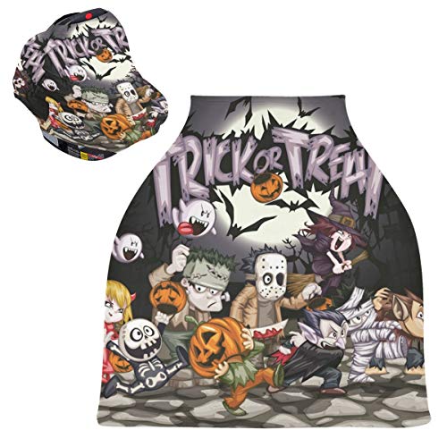 ハロウィンかわいい感情ベビーカーシートカバーキャノピー伸縮性看護カバー幼児用母乳の男の子の女の子のための通気性防風冬のスカーフ