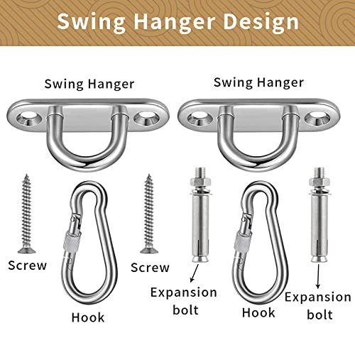 Heavy Duty Swing Hanger, 2 Pcs Ceiling Swing Mount 304 Stainless Steel Swing Hardware For Playground Patio Porch Indoor Outdoor, 2000Lb Capacity Reliable And Safe #TOP4