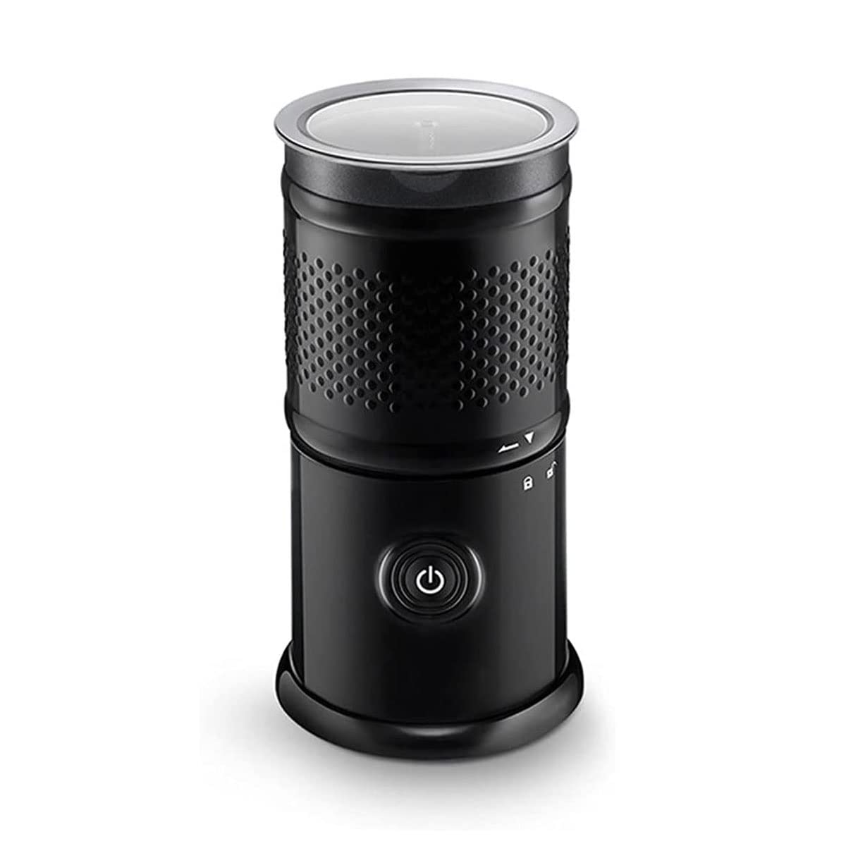 HMTE Montalatte Elettrico in Acciaio Inox Caldo Freddo Latte Vapore Morbido Schiuma Maker Warmer Automatico e Silenzioso, Facile da Usare e Pulire, (Colore : Nero) (Nero)