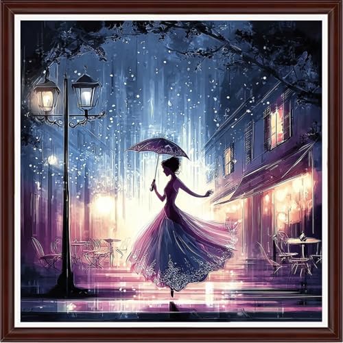 Image of Dooxvey Counted Cross Stitch Kits for Adults 11CT Printed Cross-Stitch Patterns Cross Stitching Embroidery Kit Stamped or Counted Needlepoint Kits- Ballet Girl 18x18 inch