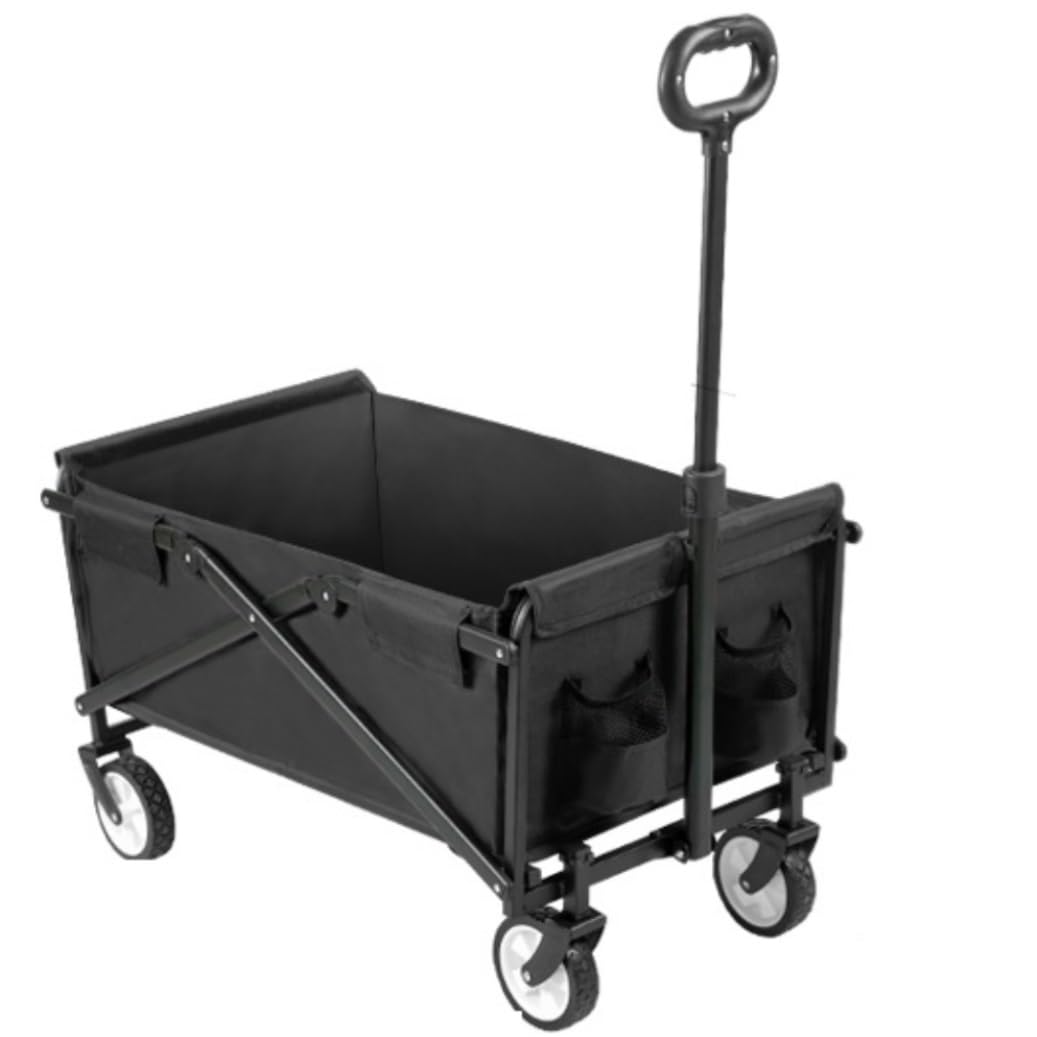 Carrello portatile pieghevole da giardino, resistente, per campeggio, spiaggia e giardino, versatile per generi alimentari e attrezzi
