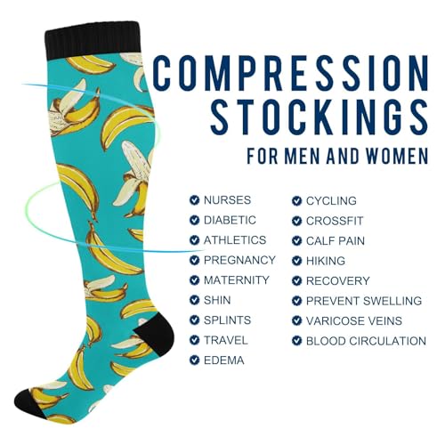 Image of Compression Socks for Women & Men, Knee High Socks for Circulation Medical Running Athletic Nurse Travel