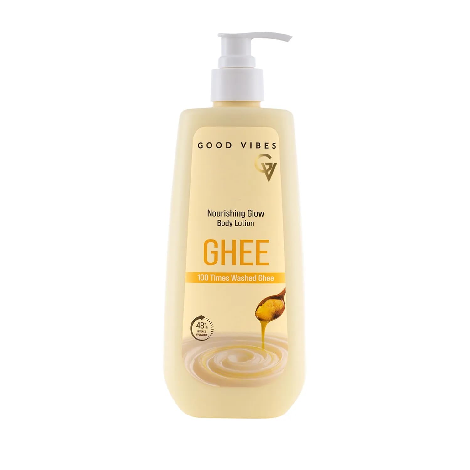 Good Vibes Nourishing Glow Ghee Body Lotion with Shata Dhauta Ghrita (100 Times Washed Ghee) | 48-Hour Hydration in a Single Use | Skin Barrier Repair | Lightweight, Non-Greasy Formula | Suitable for All Skin Types (400 ml)-image-35