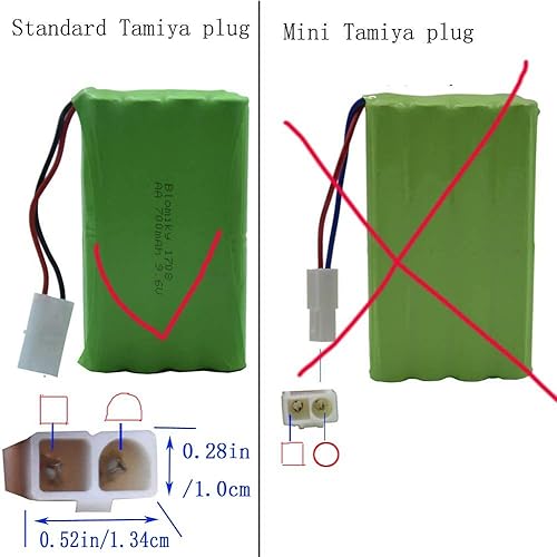 Miniatura 2 de Blomiky Paquete de 1 batería recargable NiMH de 9.6 V 2000 mAH de 8 celdas AA con conector Tamiya estándar enchufe para tanque de camión RC y