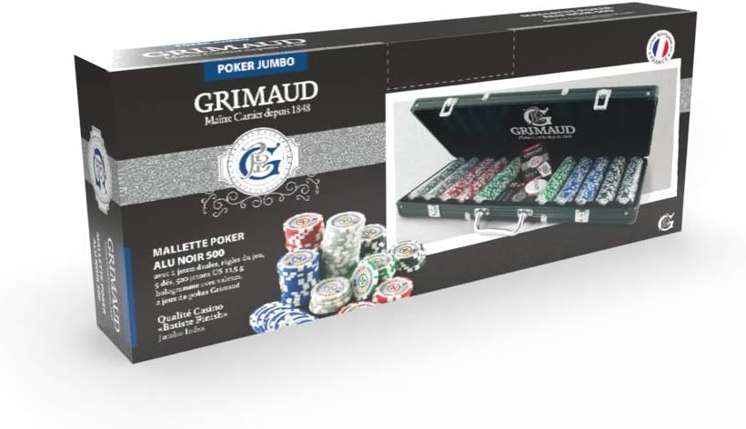 Smir - 360355 - World Poker Tour - Grimaud Poker Set in Black Aluminium Briefcase - 500 American Chips