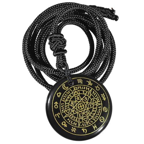 Amulette ronde en obsidienne noire cadeau de protection unique
