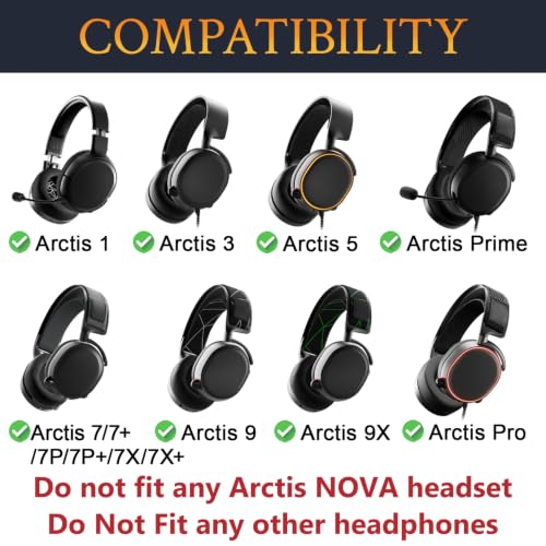 Image of SOULWIT Lambskin Replacement Earpads for SteelSeries Arctis 1 /3 /5 /Arctis 7 /7+ /7P /7P+ /7X /7X+ /9 /9X /Pro /Prime(Do Not Fit Any Arctis Nova) Headset, Ear Pads Cushions with High-Density Foam - Black