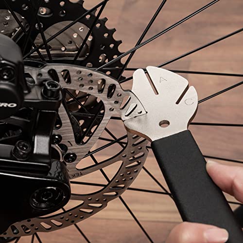 Outil d'alignement de disque de vélo en acier renforcé avec repousse-piston intégré