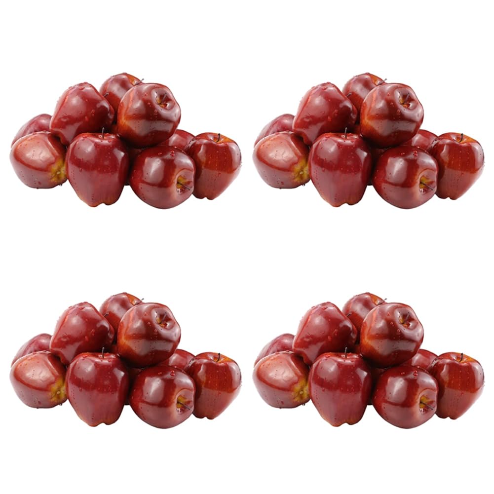 Hndhbfgrt 48 Pcs Fake Fruit Artificial Lifelike Simulation Red Home House Decor for Still Life Kitchen Decor