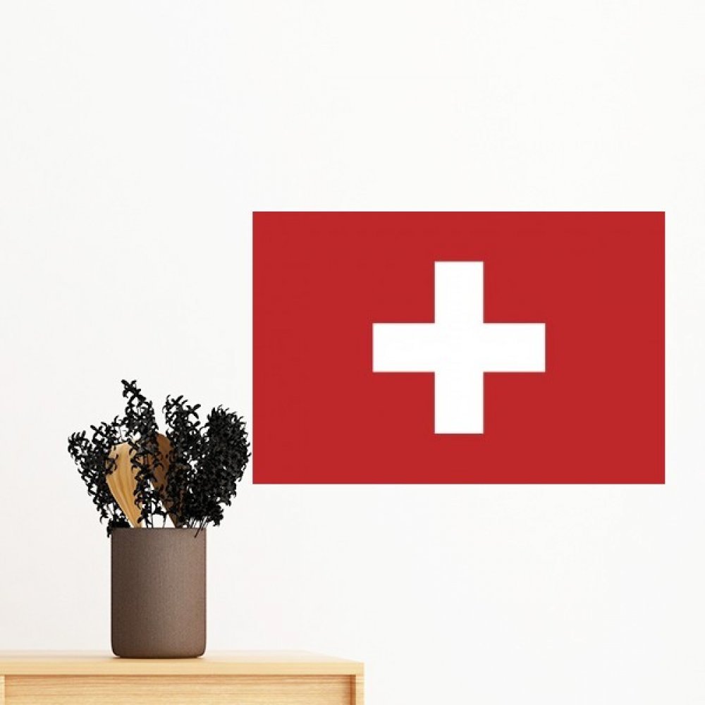 Décoration murale drapeau Suisse autocollant mural amovible géant 80cm chambre