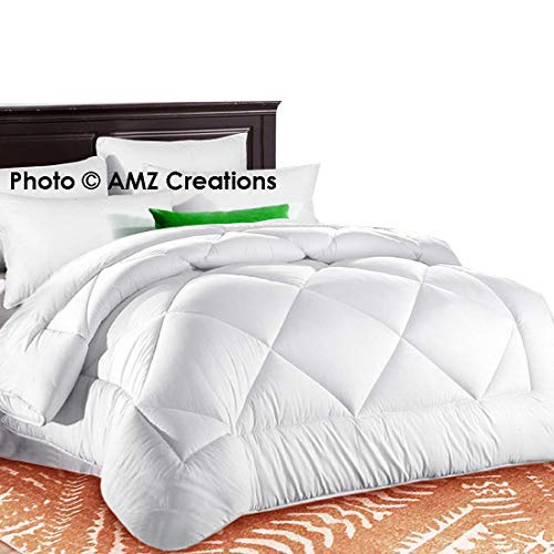 AMZ Microfiber 999 TC Reversible Single Bed Comforter (60 x 90 Inches, White)