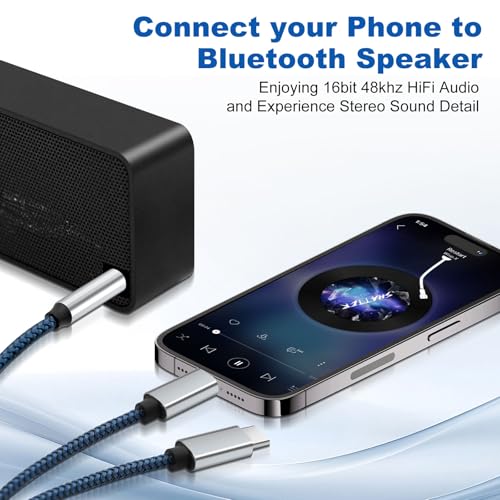 Aux Audio Cable for iPhone, [Mfi Certified] 2 in 1 USB C, Lightnning auf 3.5mm Aux Kabel Kompatibel mit iPhone 16 15 Plus/14/13/12/11/XR, Galaxy S24/S23/S22, Pixel 8/7/6/5, iPad