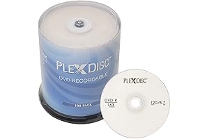 PlexDisc Blank DVD-R 16x Recordable Discs with Protective Spindle
