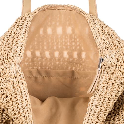 Image of Roxy Women's Beach Tote Bag | Travel | Vacation | Straw | Lightweight | Breathable, Coco Cool - Natural