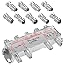 Produktbild Poppstar Sat-Verteiler Antennenverteiler Splitter Umschalter 8-Fach inkl. IEC Stecker (analog/digital/BK/unicable/HD/4K tauglich) für TV,Antenne,Satellit,Kabel,Fernseher,Radio,LNB