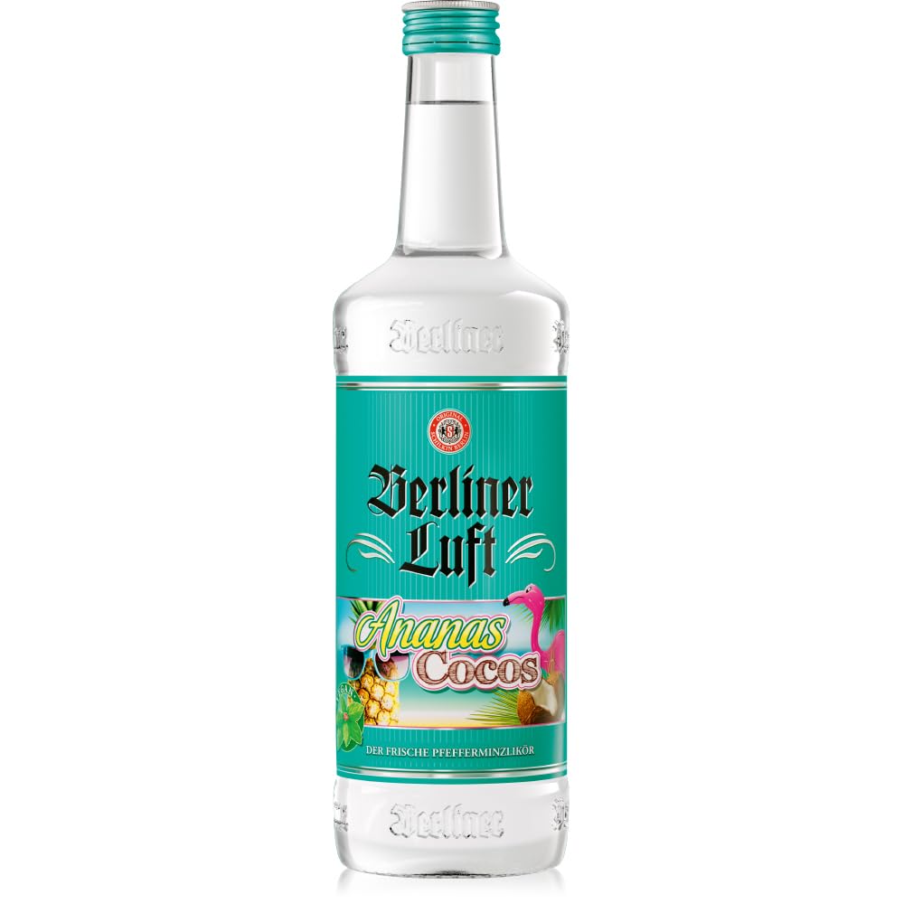 Berliner Luft Ananas Cocos | Kultiger Pfefferminzlikör mit Kokos- & tropischem Fruchtgeschmack | Vegan & glutenfrei | Made in Berlin | 18% Vol. | 0,7 L
