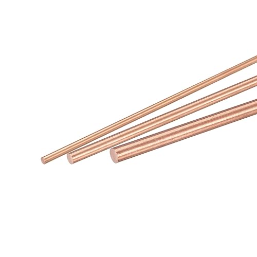 MECCANIXITY Barra de torno redonda de cobre macizo de 2,3,4 in de diámetro, 11.811 in de longitud, para manualidades, 3 pulgadas, 1 juego