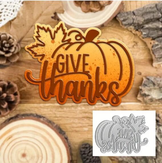 Pumpkin Maple Leaf Metal Die Cuts,Halloween Pumpkin Thanks Card Cutting Dies Cut Stencils DIY Scrapbooking Decorative Embossing Paper Scrapbooking Card Making