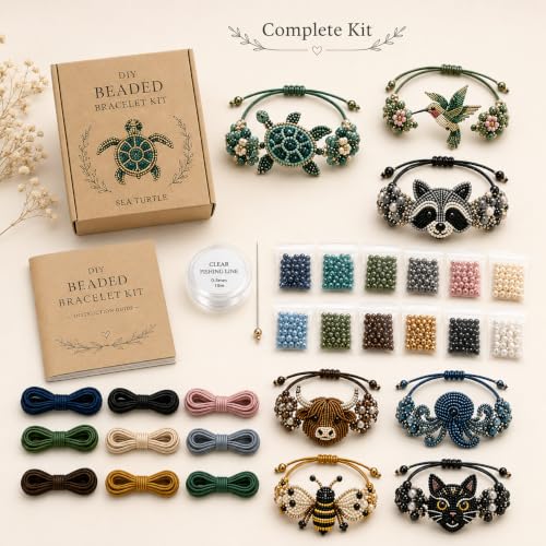 DIY Beaded Bracelet Making Kit, Beginner-Friendly Beaded Bracelet Animal Making Kit, Three-Dimensional Beadwork Jewelry Craft Kit with Full-Color Instruction Sheet, for Craft Lover,Hummingbird - Image 5