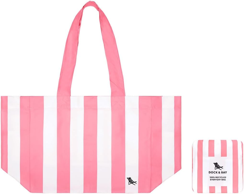 Dock & Bay Everyday Beach Tote Bag - Reusable Carrier Bag for Daily Use - Carries Up to 10kg - 100% Recycled Materials