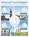 BESTEK Universal Travel Adapter 100-220V to 110V Voltage Converter 250W with 6A 4-Port USB Charging 3 AC Sockets and EU/UK/AU/US/India Worldwide Plug Adapter (White)
