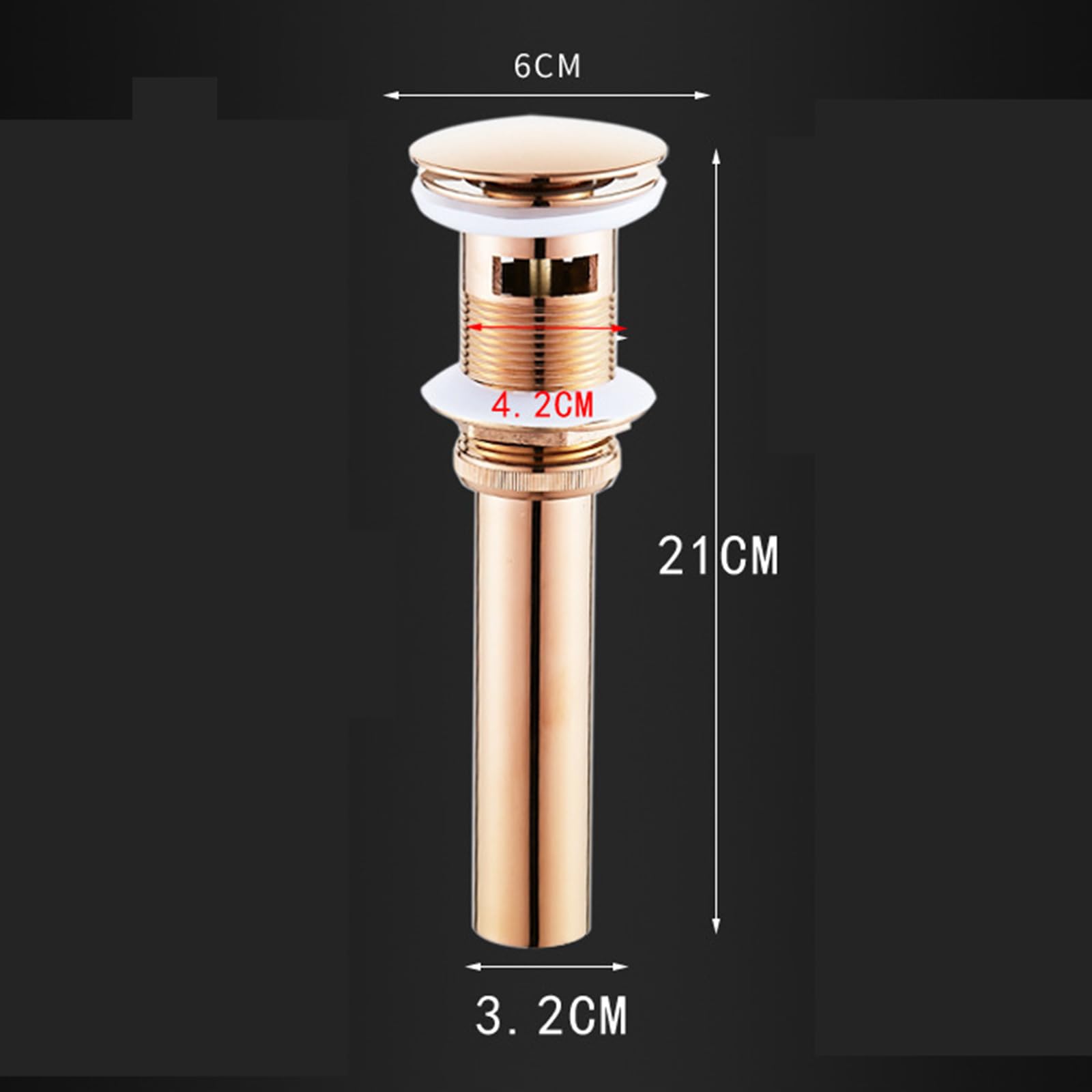 Piletta Lavabo Oro Rosa Piletta Click Clack Universale Piletta Lavabo Bagno Ottone Tutto Rame Con Cestello Piletta Click Clack, oro Rosa, Ci Sono Dei Buchi