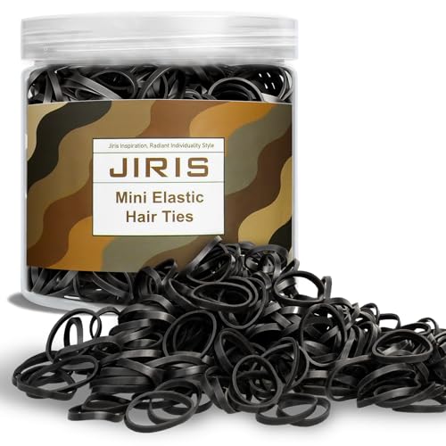 JIRIS Black 1000pcs Mini Hair Rubber Bands, Soft &...