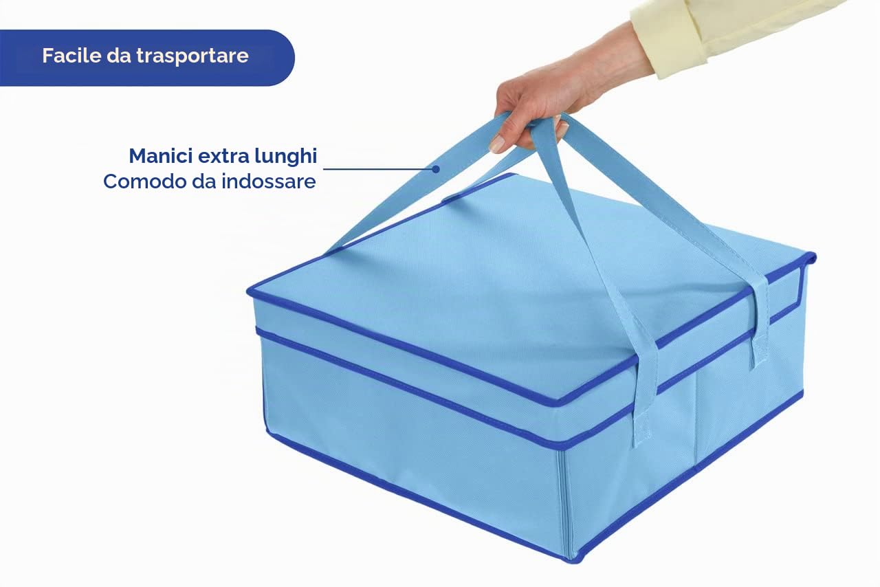 Maximex Borsa termica per torte, insalata, carne, poliestere, 38 x 17 x 38 cm, blu