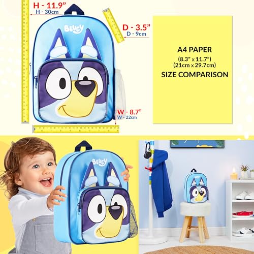 image for Bluey Mini Backpack for Kids Toddlers 11×9” with Adjustable Straps 