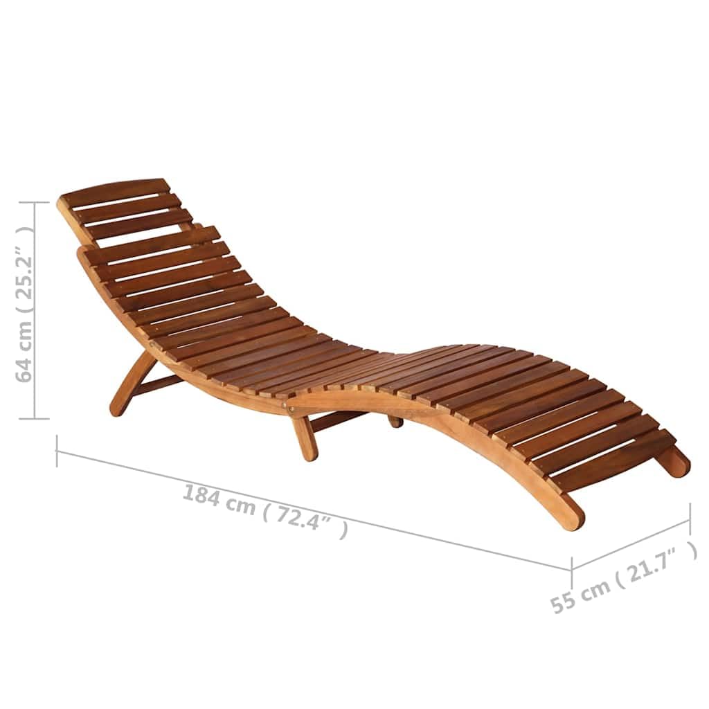 3-częściowy zestaw leżaków ogrodowych ze składanym stołem z litego drewna akacjowego, do leżaków plażowych i obszarów wellness, odporny na warunki atmosferyczne, regulowany, idealny na taras