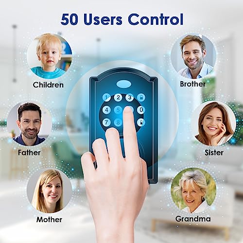 Wifi Smart Lock, Keyless Entry Door Lock With Remote Unlock, Easy To Install, Electronic Deadbolt With Voice Control, Security Door Lock Great For Front Door Home Use #TOP4