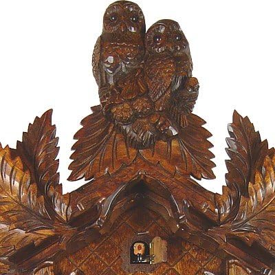 Cuckoo Clock Owls, Birds with nest, Fern Leaves