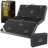 GOKUMIN マットレス ダブル 2層高反発【腰部強化タイプ】極厚10cm 凸凹加工 34D ベッドマット 敷布団 【180Nと250Nの2層構造と特殊加工の長持ちグランマットレス】 硬め 三つ折り 折りたたみ (腰部強化タイプ ブラック) G-GMP