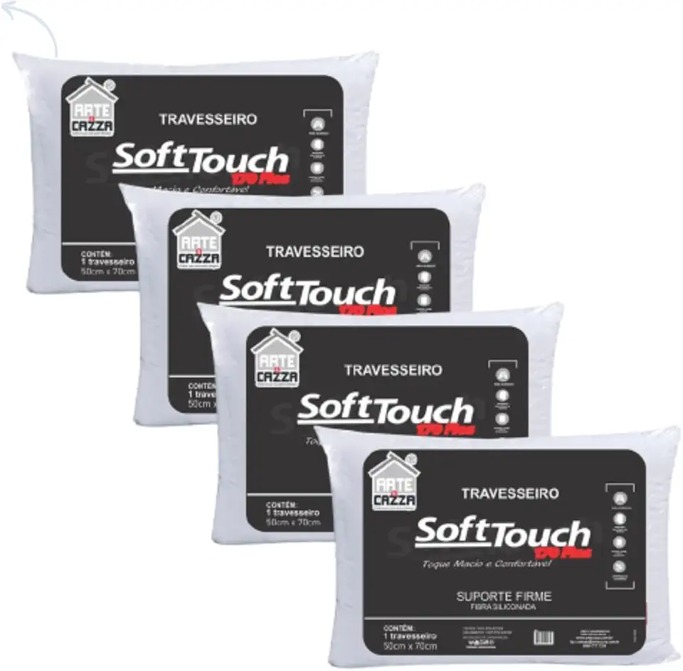 Kit Travesseiro 50x70cm Lavavel Anti ácaro 100% Fibra Siliconada Firme - 2 ou 4 Unidades (Kit 4 Unidade)