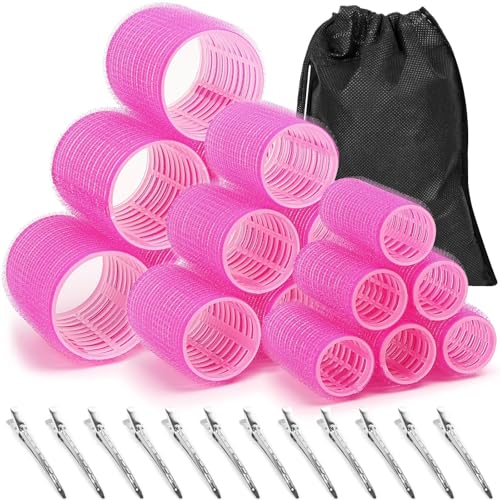 Image of VIEWS Self Grip Rollers Hair Curlers 30Pcs Set with 18Pcs Hair Roller 3 Sizes (6 Large, 6 Medium & 6 small) and 12 Clips for Long Medium Short Hair Volume