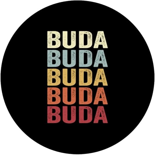 Miniatura 3 de Buda Texas Buda TX Retro Vintage Texto PopSockets PopGrip intercambiable