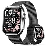 Smart Watch for Women Men Fitness: 1.85" Smart Watch with 30 Days+ Battery Life Make/Recive Call Heart Rate SpO2 Sleep Monitor 120+ Sport IP68 Waterproof Fitness Tracker Watch for iPhone Android Black