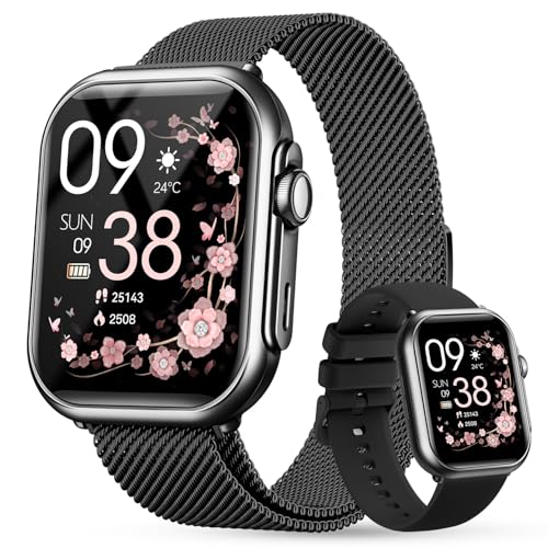 Smart Watch for Women Men Fitness: 1.85' Smart Watch with 30 Days+ Battery Life Make/Recive Call Heart Rate SpO2 Sleep Monitor 120+ Sport IP68 Waterproof Fitness Tracker Watch for iPhone Android Black