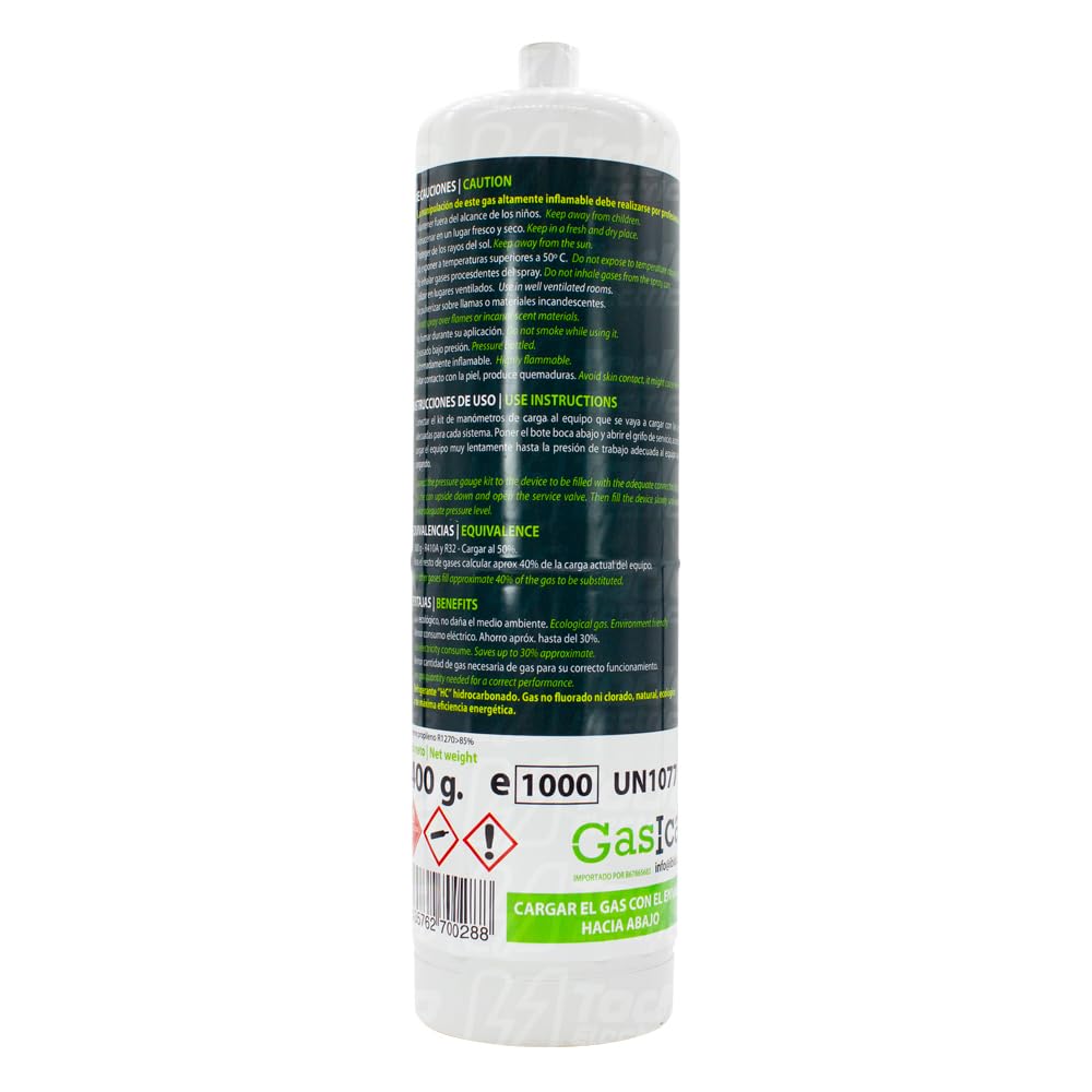 Gas refrigerante Gassica C10 Compatibile con R32 R410A valvola inclusa (bottiglia)