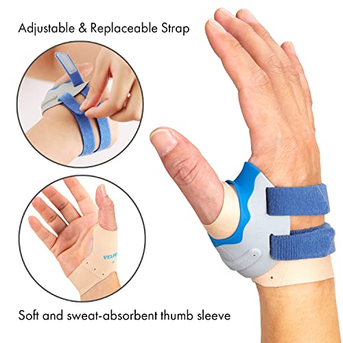 Velpeau Thumb Support Brace - Cmc Joint Stabilizer Orthosis, Spica Splint For Osteoarthritis, Instability, Tendonitis, Arthritis Pain Relief For Women Men, Comfortable, Adjustable (Right Hand-Medium) #TOP2