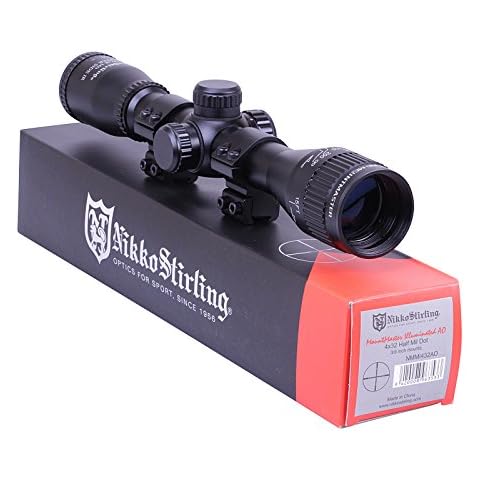 Nikko Stirling Mountmaster 4x32 PX ADJ Illuminated Reticule Riflescope with Mounts NMMI432AO Airgun Rifle Scope Telescopic Sight Cover