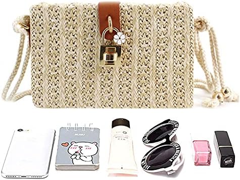 Van Caro Handwoven Cotton Straw Shoulder Bag Crochet Tassel Beach Bohemian Purse for Women - Image 6