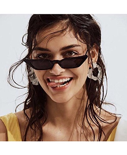 Image of W&Y YING Small Cat Eye Sunglasses for Men and Women Skinny Retro Frame Y2K Shades Trendy Fun Fashion Glasses