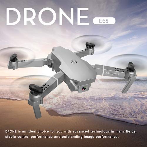 HaiMa E68 Pieghevole Rc Drone Wifi Fpv 4K Hd Camera 4 Canali Con Luci Led Rc Elicottero One Button Auto Return Quadcopter - 1080P Cina